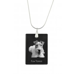 Fox Terrier, Hund Kristall Anhänger, SIlver Halskette 925, Qualität, außergewöhnliches Geschenk, Sammlung!