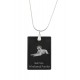 German Wirehaired Pointer, Perro colgante de cristal, collar de plata 925, alta calidad, regalo excepcional, Colección!
