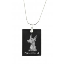 Pharaoh Hound, Perro colgante de cristal, collar de plata 925, alta calidad, regalo excepcional, Colección!