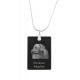 Rhodesian Ridgeback, Perro colgante de cristal, collar de plata 925, alta calidad, regalo excepcional, Colección!
