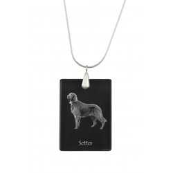 Setter, Pendente di cristallo del cane, collana di SIlver 925, alta qualità, regalo eccezionale