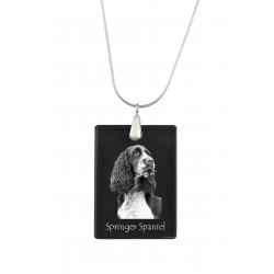 Springer Spaniel, Perro colgante de cristal, collar de plata 925, alta calidad, regalo excepcional, Colección!