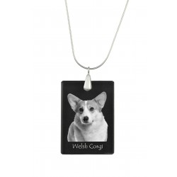 Welsh Corgi, Perro colgante de cristal, collar de plata 925, alta calidad, regalo excepcional, Colección!