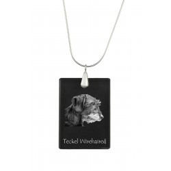 Teckel Wirehaired, Pendentif en cristal pour chien, collier SIK 925, de haute qualité, don exceptionnel, Collection!