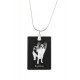 Papillon, Perro colgante de cristal, collar de plata 925, alta calidad, regalo excepcional, Colección!