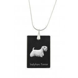 Sealyham Terrier, Pendente di cristallo del cane, collana di SIlver 925, alta qualità, regalo eccezionale
