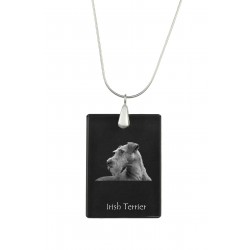 Irish Terrier, Dog Crystal Pendant, Silver Necklace 925, High Quality, Exceptional Gift.