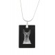 Xoloitzcuintli, Perro colgante de cristal, collar de plata 925, alta calidad, regalo excepcional, Colección!