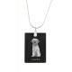 Lowchen, Perro colgante de cristal, collar de plata 925, alta calidad, regalo excepcional, Colección!