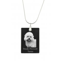 Dandie Dinmont Terrier, Pendente di cristallo del cane, collana di SIlver 925, alta qualità, regalo eccezionale