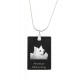 American Eskimo Dog, Hund Kristall Anhänger, SIlver Halskette 925, Qualität, außergewöhnliches Geschenk, Sammlung!