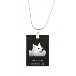 American Eskimo Dog, Pendente di cristallo del cane, collana di SIlver 925, alta qualità, regalo eccezionale