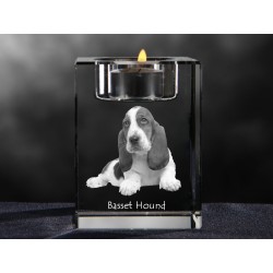 Basset Hound, crystal candlestick with dog, souvenir, decoration, limited edition, Collection