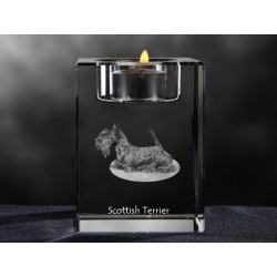 Scottish Terrier, crystal candlestick with dog, souvenir, decoration, limited edition, Collection