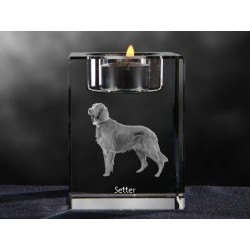 Setter, crystal candlestick with dog, souvenir, decoration, limited edition, Collection