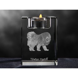 Tibetan Mastiff, crystal candlestick with dog, souvenir, decoration, limited edition, Collection