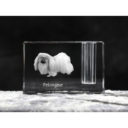 Pékinois, porte-plume en cristal avec un chien, souvenir, décoration, édition limitée, ArtDog