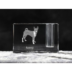 Basenji, porte-plume en cristal avec un chien, souvenir, décoration, édition limitée, ArtDog
