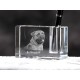 Porta penna di cristallo con il cane, souvenir, decorazione, in edizione limitata, ArtDog