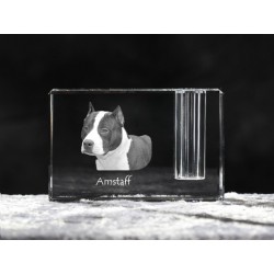 American Staffordshire Terrier, porte-plume en cristal avec un chien, souvenir, décoration, édition limitée, ArtDog