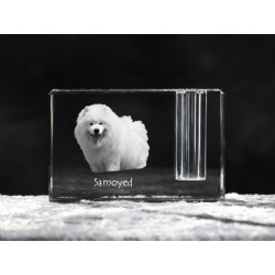 Samoyed, crystal pen holder with dog, souvenir, decoration, limited edition, Collection