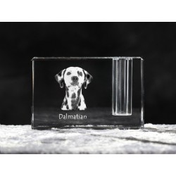 Dalmatyńczyk - kryształowy stojak na długopis z wizerunkiem psa, pamiątka, dekoracja, kolekcja.