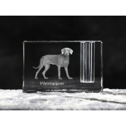 Weimaraner, porta penna di cristallo con il cane, souvenir, decorazione, in edizione limitata, ArtDog