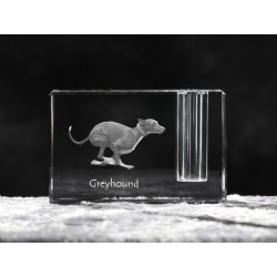 Greyhound, porta penna di cristallo con il cane, souvenir, decorazione, in edizione limitata, ArtDog