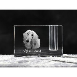 Lebrel afgano, Titular de la pluma de cristal con el perro, recuerdo, decoración, edición limitada, ArtDog