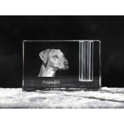 Azawakh - kryształowy stojak na długopis z wizerunkiem psa, pamiątka, dekoracja, kolekcja.
