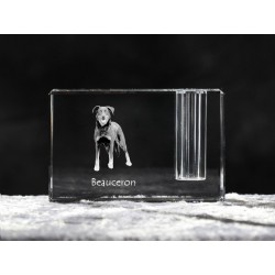 Cane da pastore di Beauce, porta penna di cristallo con il cane, souvenir, decorazione, in edizione limitata, ArtDog