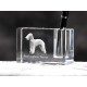 Bedlington Terrier, crystal pen holder with dog, souvenir, decoration, limited edition, Collection
