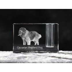 Caucasian Shepherd Dog, crystal pen holder with dog, souvenir, decoration, limited edition, Collection