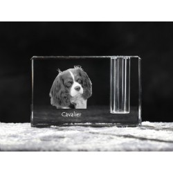 Cavalier, crystal pen holder with dog, souvenir, decoration, limited edition, Collection