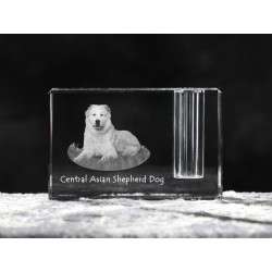 Perro Pastor de Asia Central, Titular de la pluma de cristal con el perro, recuerdo, decoración, edición limitada, ArtDog
