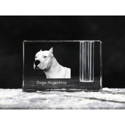 Dogue argentin, porte-plume en cristal avec un chien, souvenir, décoration, édition limitée, ArtDog