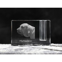 Fila brasileiro, porte-plume en cristal avec un chien, souvenir, décoration, édition limitée, ArtDog
