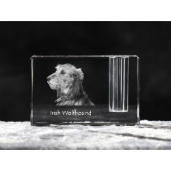 Cazador de lobos irlandés, Titular de la pluma de cristal con el perro, recuerdo, decoración, edición limitada, ArtDog