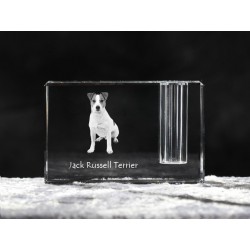 Jack Russell Terrier, Titular de la pluma de cristal con el perro, recuerdo, decoración, edición limitada, ArtDog