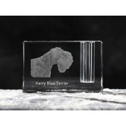 Kerry Blue Terrier, crystal pen holder with dog, souvenir, decoration, limited edition, Collection
