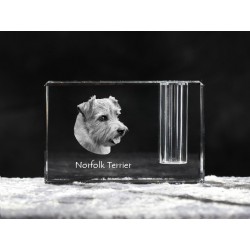 Norfolk Terrier, porte-plume en cristal avec un chien, souvenir, décoration, édition limitée, ArtDog