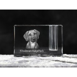 Perro Crestado de Rhodesia, Titular de la pluma de cristal con el perro, recuerdo, decoración, edición limitada, ArtDog