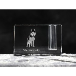 Husky sibérien, porte-plume en cristal avec un chien, souvenir, décoration, édition limitée, ArtDog