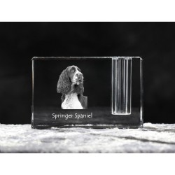 Springer Spaniel Inglés, Titular de la pluma de cristal con el perro, recuerdo, decoración, edición limitada, ArtDog