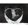 Akita, cristal coeur avec un chien, souvenir, décoration, édition limitée, ArtDog