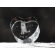 Akita Inu - kryształowe serce z wizerunkiem psa