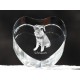 Schnauzer uncropped, crystal heart with dog, souvenir, decoration, limited edition, Collection