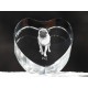 Carlino, cuore di cristallo con il cane, souvenir, decorazione, in edizione limitata, ArtDog