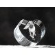 Carlino, cuore di cristallo con il cane, souvenir, decorazione, in edizione limitata, ArtDog
