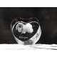 Pékinois, cristal coeur avec un chien, souvenir, décoration, édition limitée, ArtDog